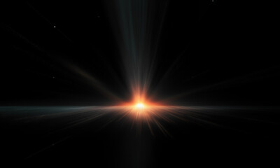 Beautiful light flares. Glowing streaks on dark background