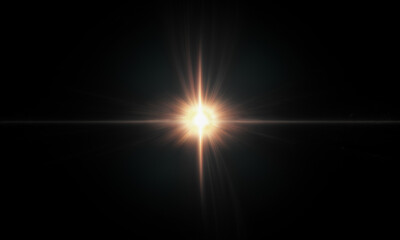 Beautiful light flares. Glowing streaks on dark background