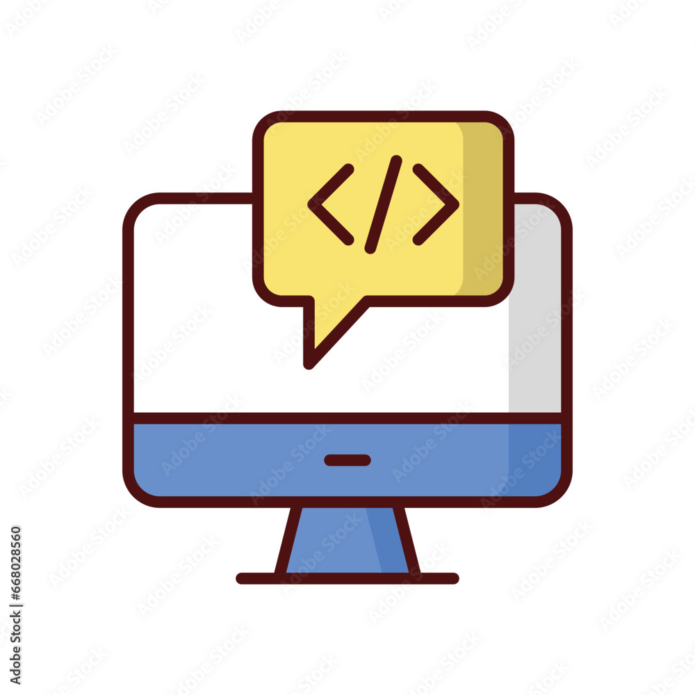 Wall mural coding icon isolate white background vector stock illustration