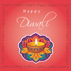 Diwali festival background template Design