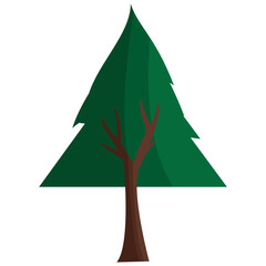 beautiful and unique green tree cartoon vector