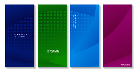 set of colorful brochures with modern dynamic gradient