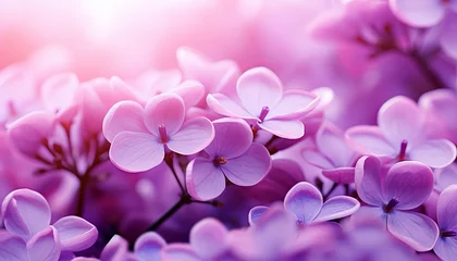 Fotobehang Macro image of spring lilac violet flowers © Nob