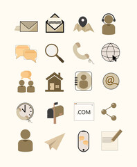 Icon of Contact Us Designed Illustration Set