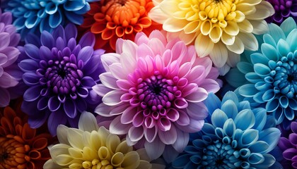 Obraz premium Colorful chrysanthemum flower macro shot