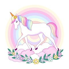 Cute magical unicorn vector illustration