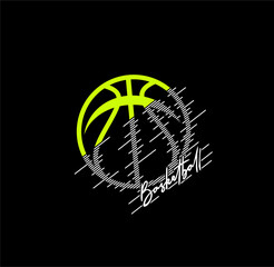 Basketball sport graphic for young design t shirt print.
