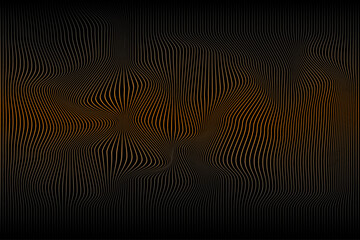3D Vector wave lines pattern smooth curve flowing dynamic gold gradient light isolated on black background for concept of luxury, technology, digital, communication, science, music.