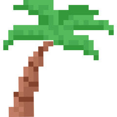Fototapeta premium Pixel art cartoon coconut tree
