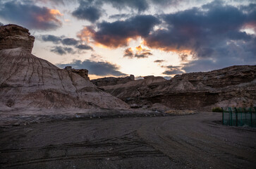Naklejka premium Yadan Landform in the Morning