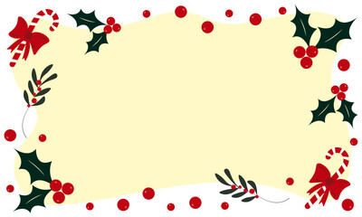 Background, Frame, Christmas, candy, branch, isolated, illustration, vector, decoration