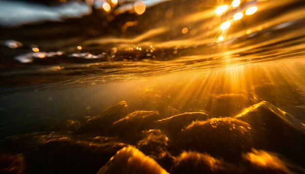 Underwater picture of a sunset