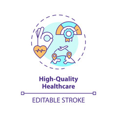 2D editable multicolor high quality healthcare icon, simple isolated vector, medical tourism thin line illustration.
