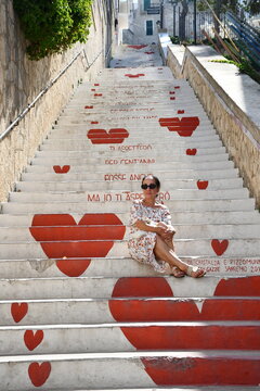 Fototapeta Scalinata della amore. Vieste, Italia.