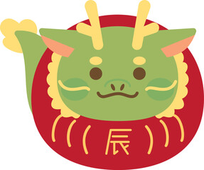 達磨の仮装をした辰　年賀素材