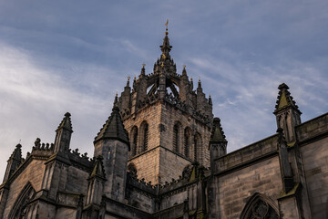 Naklejka na ściany i meble St Giles Cathedral Tower In Edinburgh, Scotland, UK