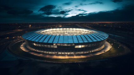 Aerial view  football architecture soccer stadium arena team city game competition sport, top view of a soccer stadium