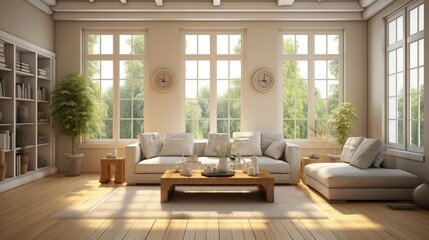 Fototapeta premium living room interior generated by AI 