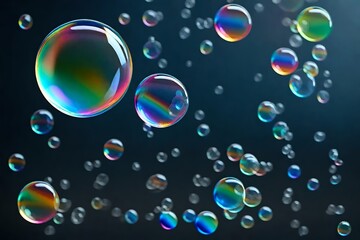 colorful bubbles on black background