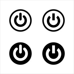 Power icon set Vectors illustration on white background.
