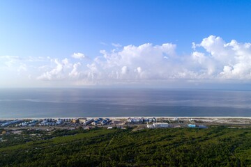 Fototapeta na wymiar Aerial view of Gulf Shores at sunrise