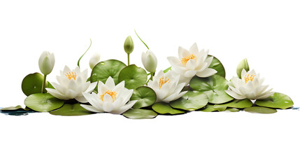 Lily Pads on Transparent Background Isolated on Transparent or White Background, PNG - obrazy, fototapety, plakaty