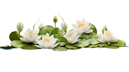 Lily Pads on Transparent Background Isolated on Transparent or White Background, PNG