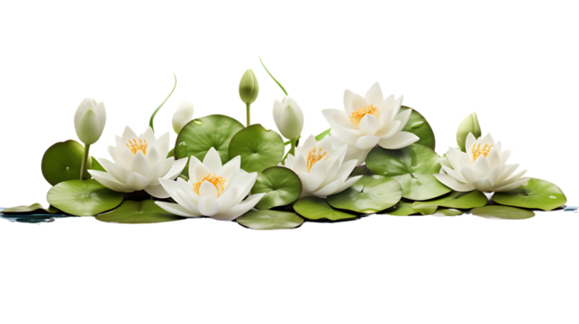 Lily Pads on Transparent Background Isolated on Transparent or White Background, PNG