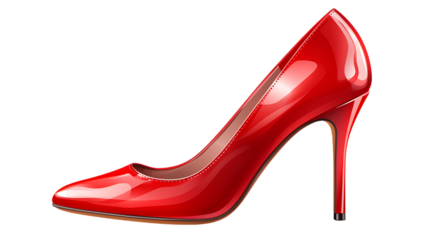 Stiletto Shoe on Transparent Background Isolated on Transparent or White Background, PNG
