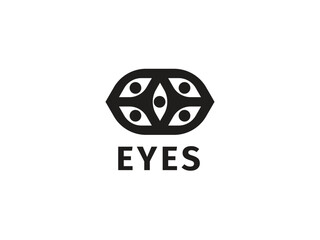Eyes design logo flat. illustration
