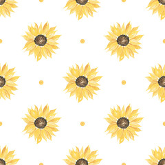 sunflower png seamless pattern