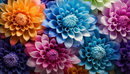 Colorful chrysanthemum flower macro shot