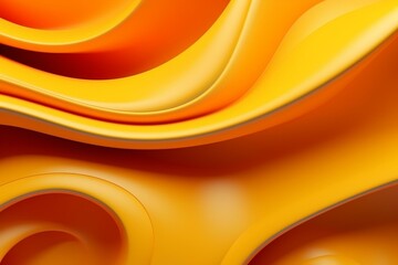 Vibrant abstract backdrop of yellow and orange 3D forms. Modern 3D illustration. Generative AI