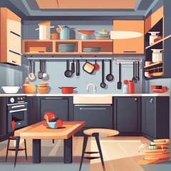 kitchen interior concept, Generative AI