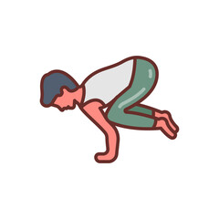 Crow Pose Icon in vector. illustration

