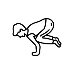 Crow Pose Icon in vector. illustration

