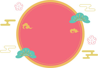 お正月のシンプルなタイトルフレームのデザイン