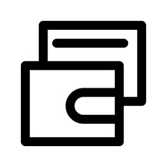 Wallet Icon Vector. Black Illustration Isolated On White Background. 