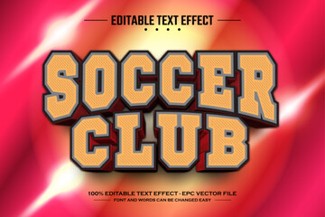 Soccer club 3D editable text effect template