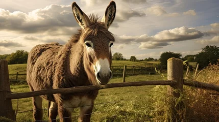 Zelfklevend Fotobehang Image of donkey in its native habitat. © kept