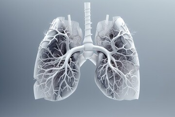 Human Lung With Smoke, Highlighting The Importance Of No Tobacco Day - obrazy, fototapety, plakaty