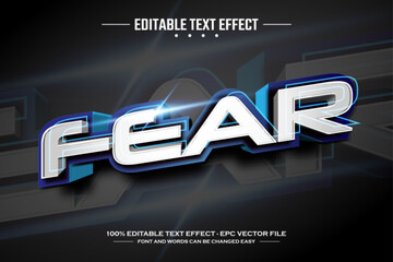 Fear 3D editable text effect template - obrazy, fototapety, plakaty
