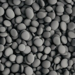 a black and white photograph of small pebbles with a very slightly slightly square bottom