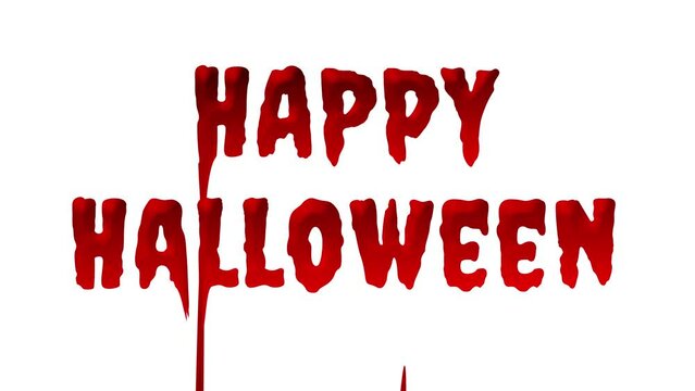 happy hallowen text animation happy hallowen title with blood dripping green screen effect with scary lightning effects