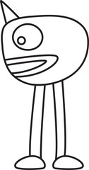 Doodle Monster Character Illustration
