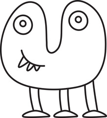 Doodle Monster Character Illustration
