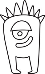 Doodle Monster Character Illustration

