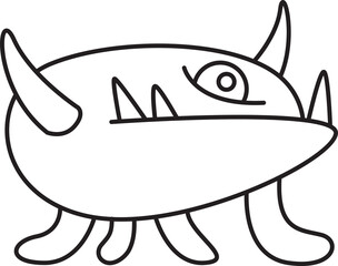Doodle Monster Character Illustration
