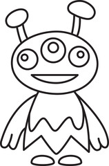 Doodle Monster Character Illustration
