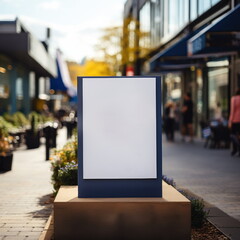 Blank Restaurant Sign Menu Board Mockup - Elegant White Design for Street Cafe Display, Stylish and Modern Template for Street Dining and Food Service Branding